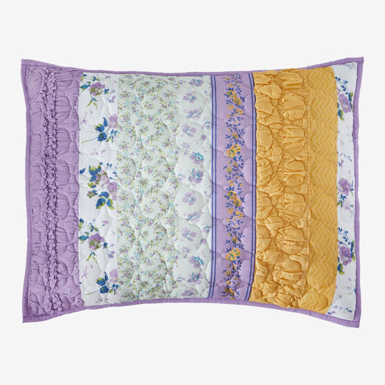 Claudine Floral Printed Sham, PURPLE YELLOW FLORAL, hi-res image number null