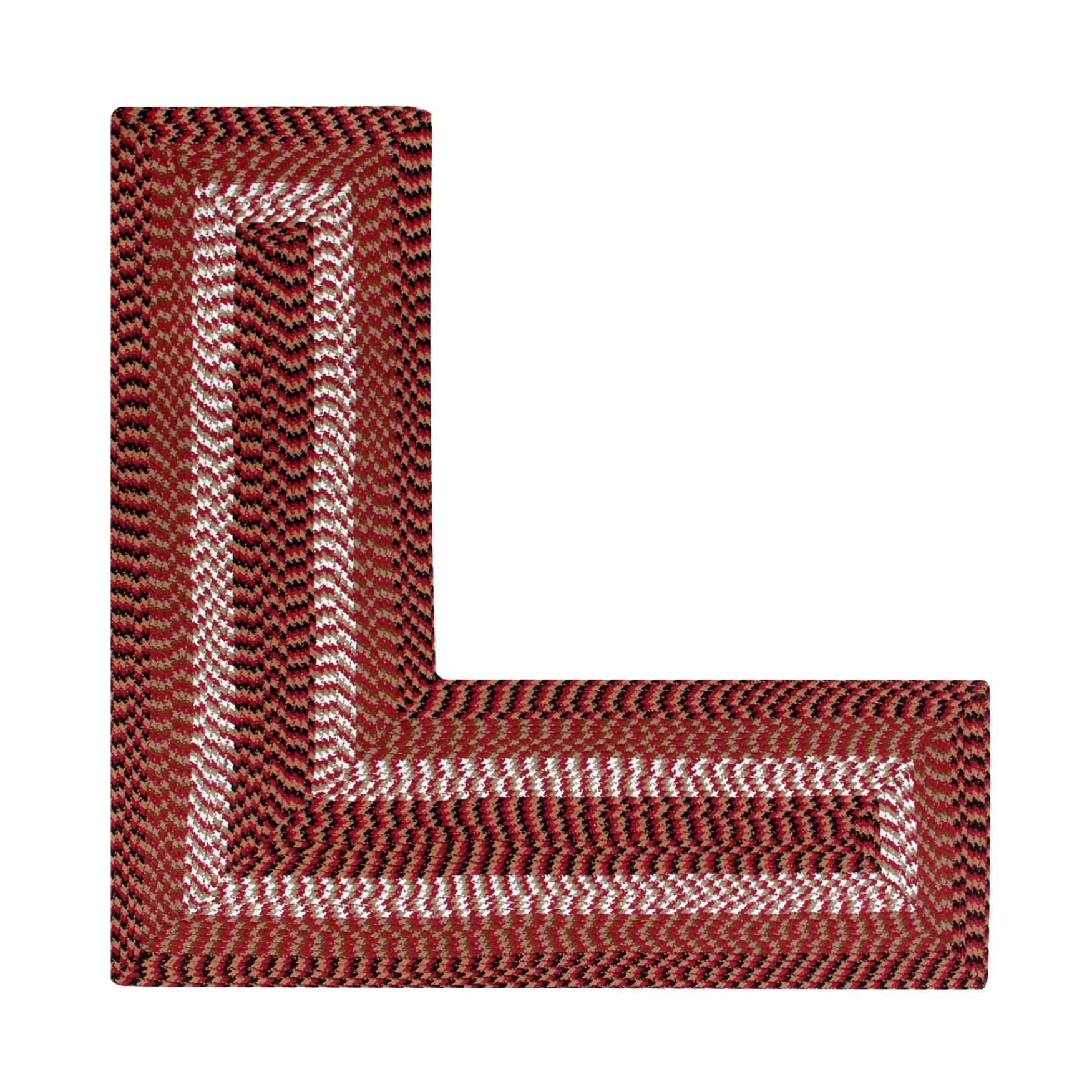 Alpine Braid Collection Reversible Indoor Area in Vibrant Colors, 24 inches&quot; x 68 inches&quot; x 68 inches&quot; L-Shape , BURGUNDY STRIPE, hi-res image number 0