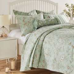 Greenland Home Fashions Olivia Finely Stitched Reversible Modern  Floral Quilt Set, 2-Piece Twin/XL,