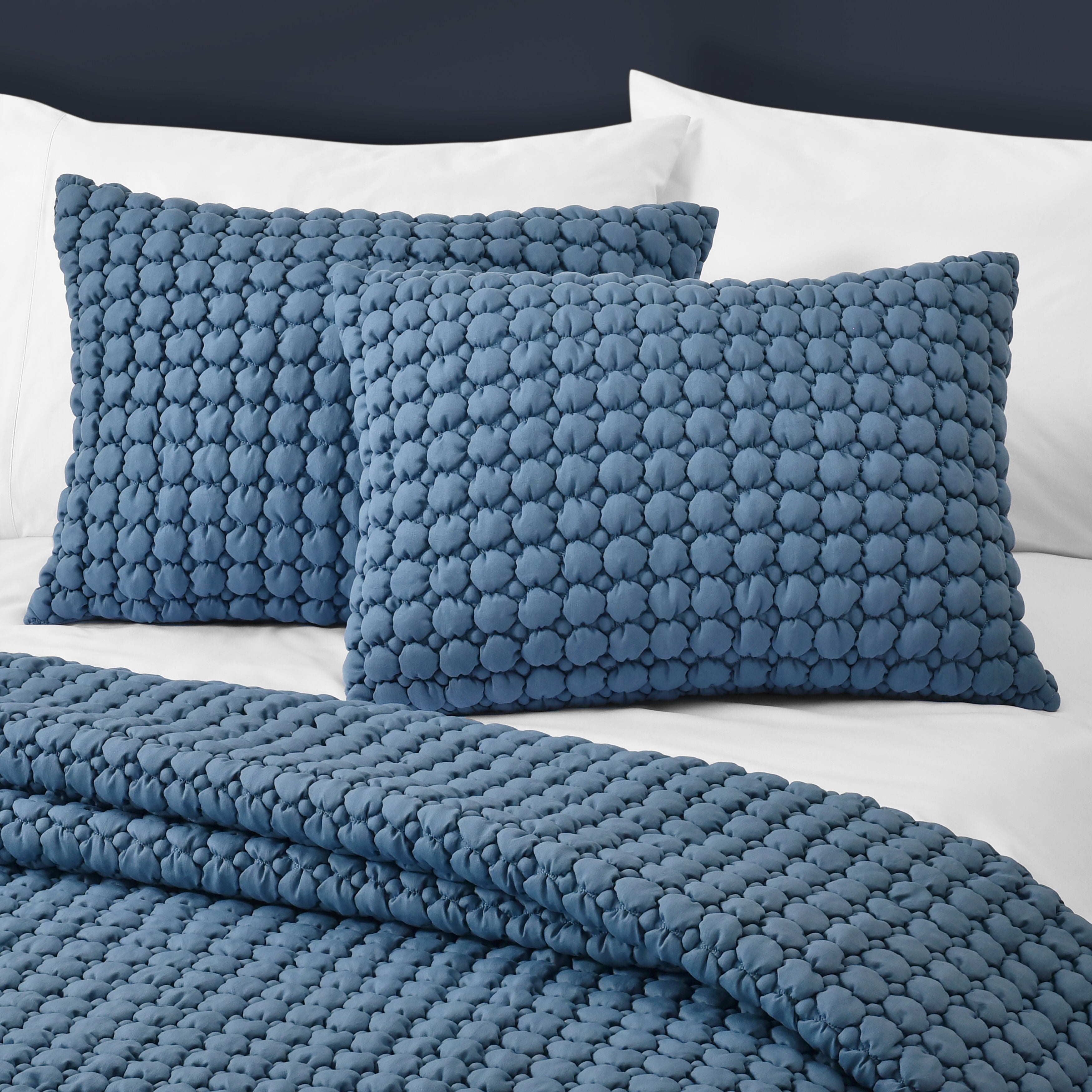 CLOUD PUFF FULL/QUEEN 3PC. QUILT SET, BLUE, alternate image number 1