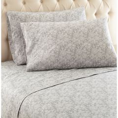 Micro Flannel® Grey Floral Print Sheet Set