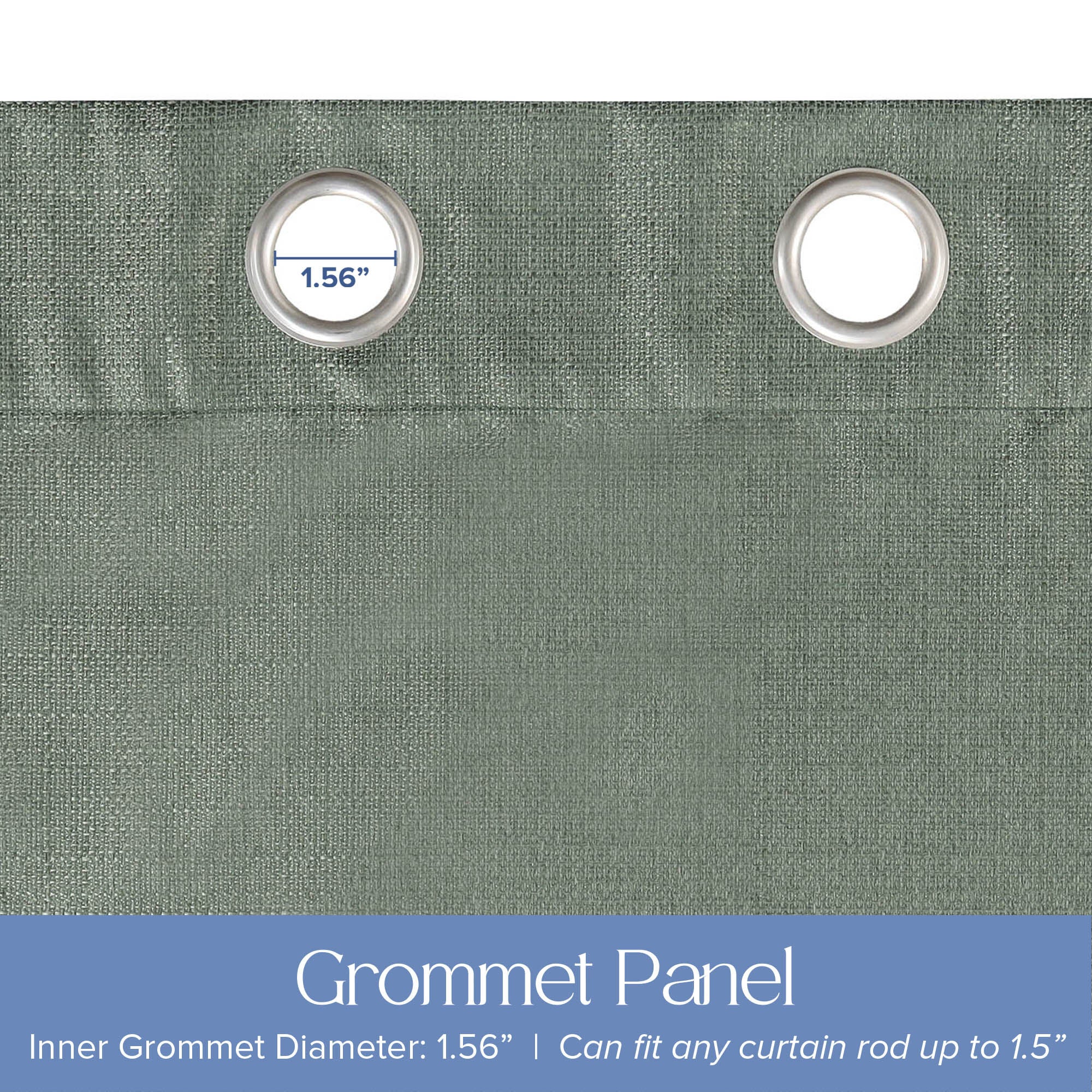 Textured Grid 100% Blackout Grommet Pair, OLIVE, alternate image number 3