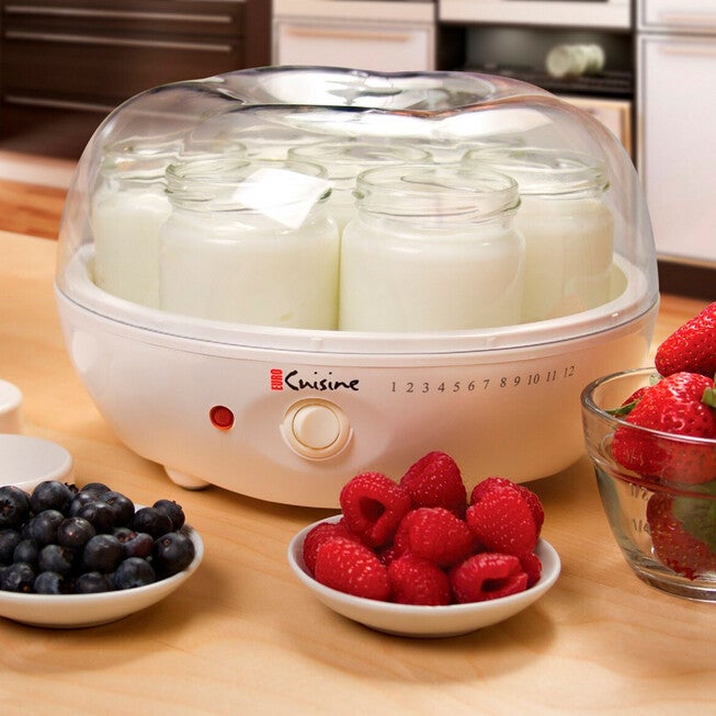 Euro Cuisine Electric Yogurt Maker with 7 Glass Jars, WHITE, hi-res image number 0