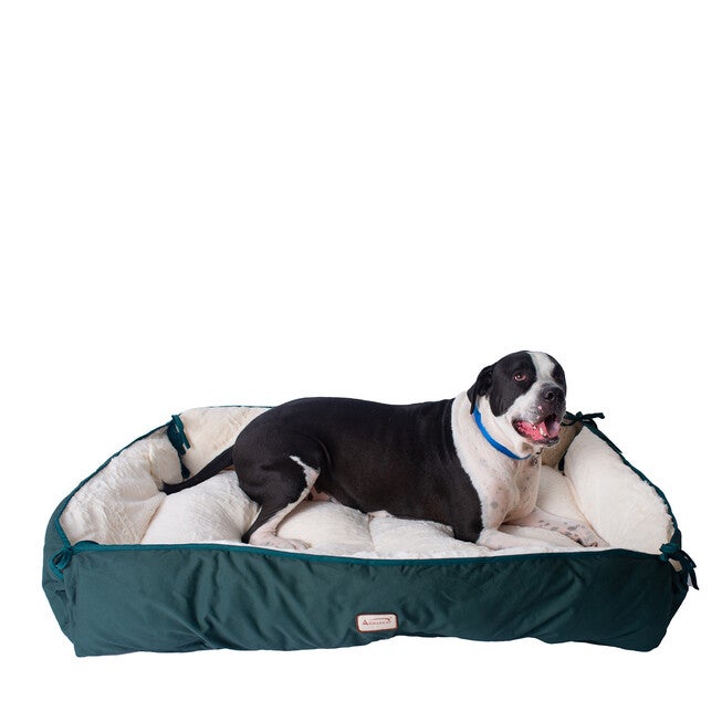 Pet Bed & Mat, Luxury soft Dog Cushion, Laurel Green/Ivory, X-Large, GREEN, hi-res image number null