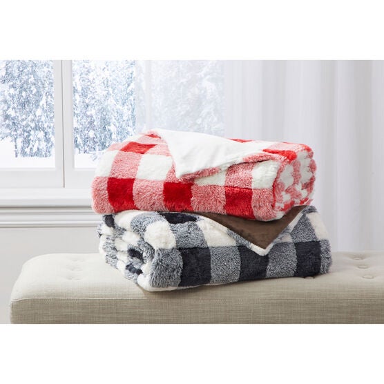 FAUX-RABBIT FUR THROW, , alternate image number null