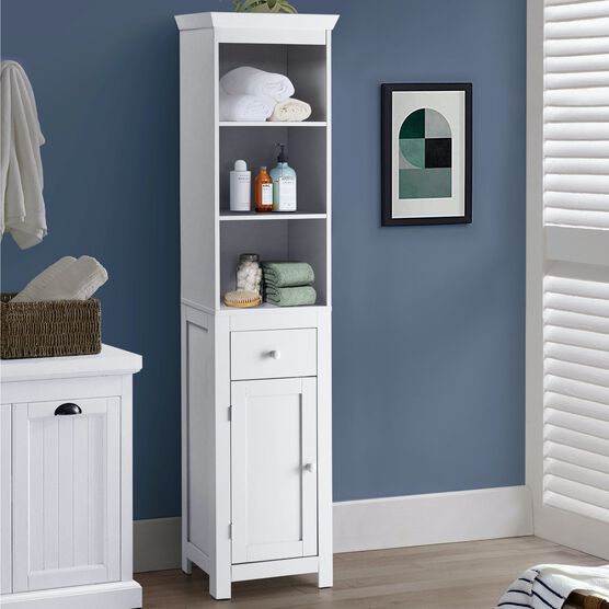 Rancho Space Saver Tower Cabinet, White, WHITE, hi-res image number null