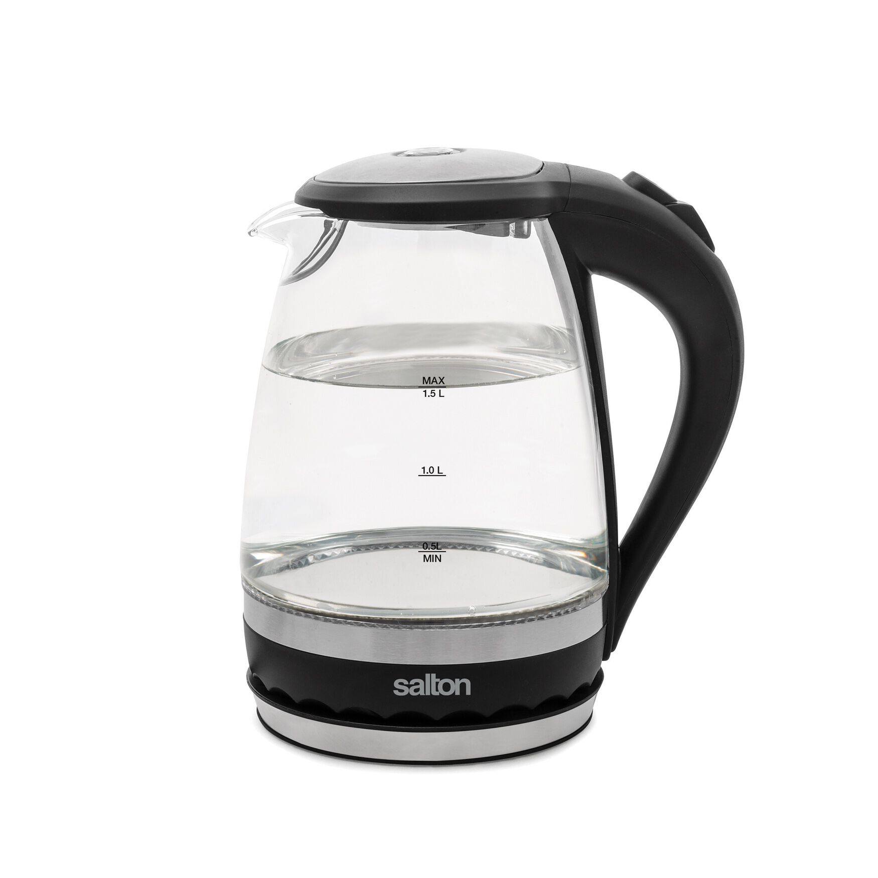 Salton&reg; Compact Cordless Electric Glass Kettle, BLACK, on-hover image number 1