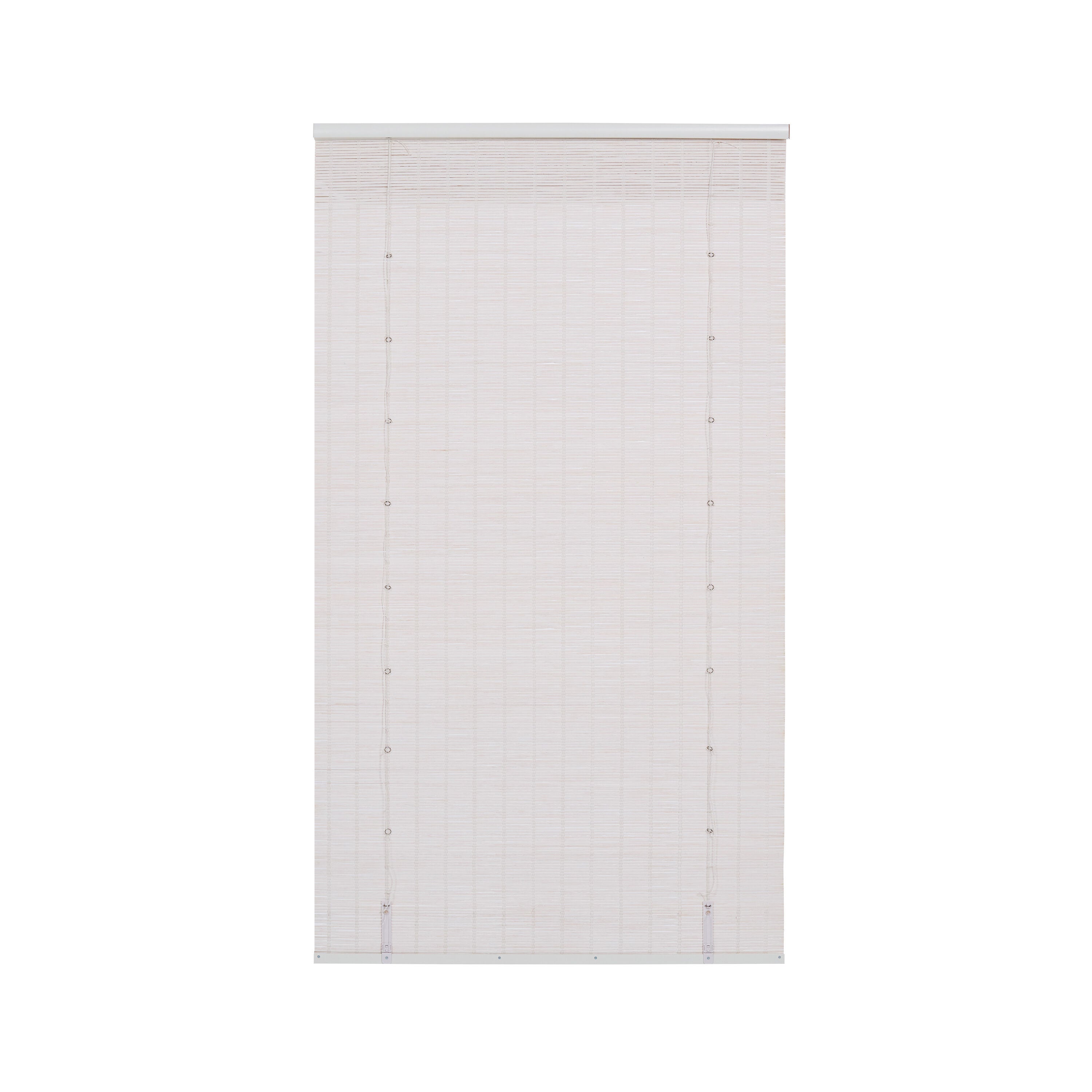 Cut-to-Width Bayport Bamboo Roman Shade White Wash, WHITE WASH, on-hover image number 1