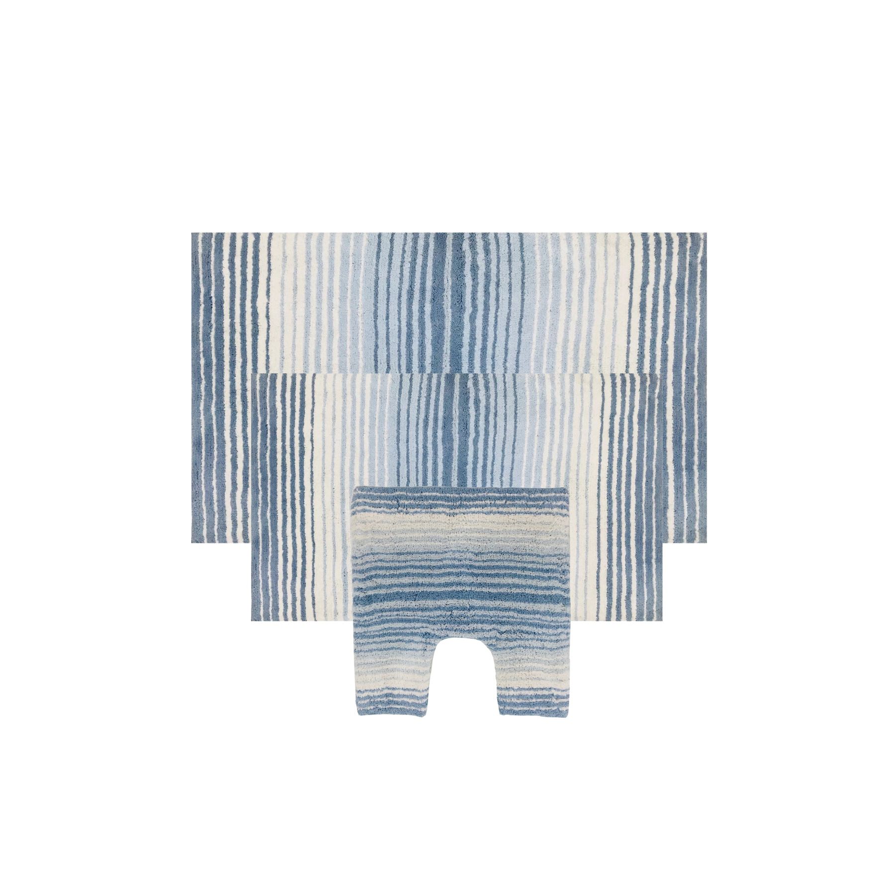 Gradiation 3-Pc. Bath Rug Set, BLUE, hi-res image number 0