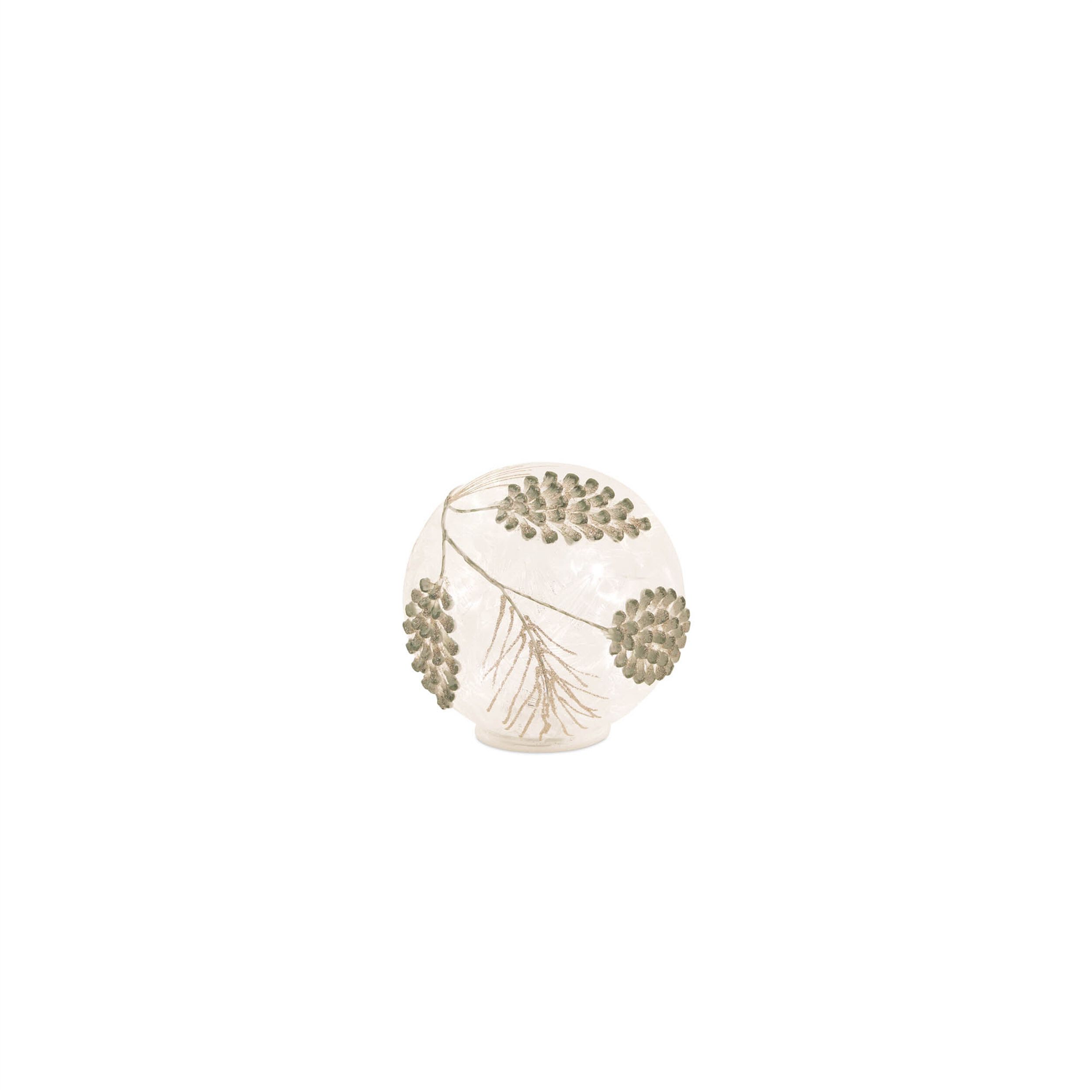LED Frosted Gold Pinecone Orb (Set of 3), WHITE GOLD, alternate image number 4