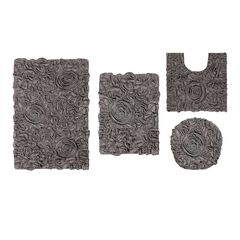 Bell Flower 4 Piece Set Bath Rug Collection