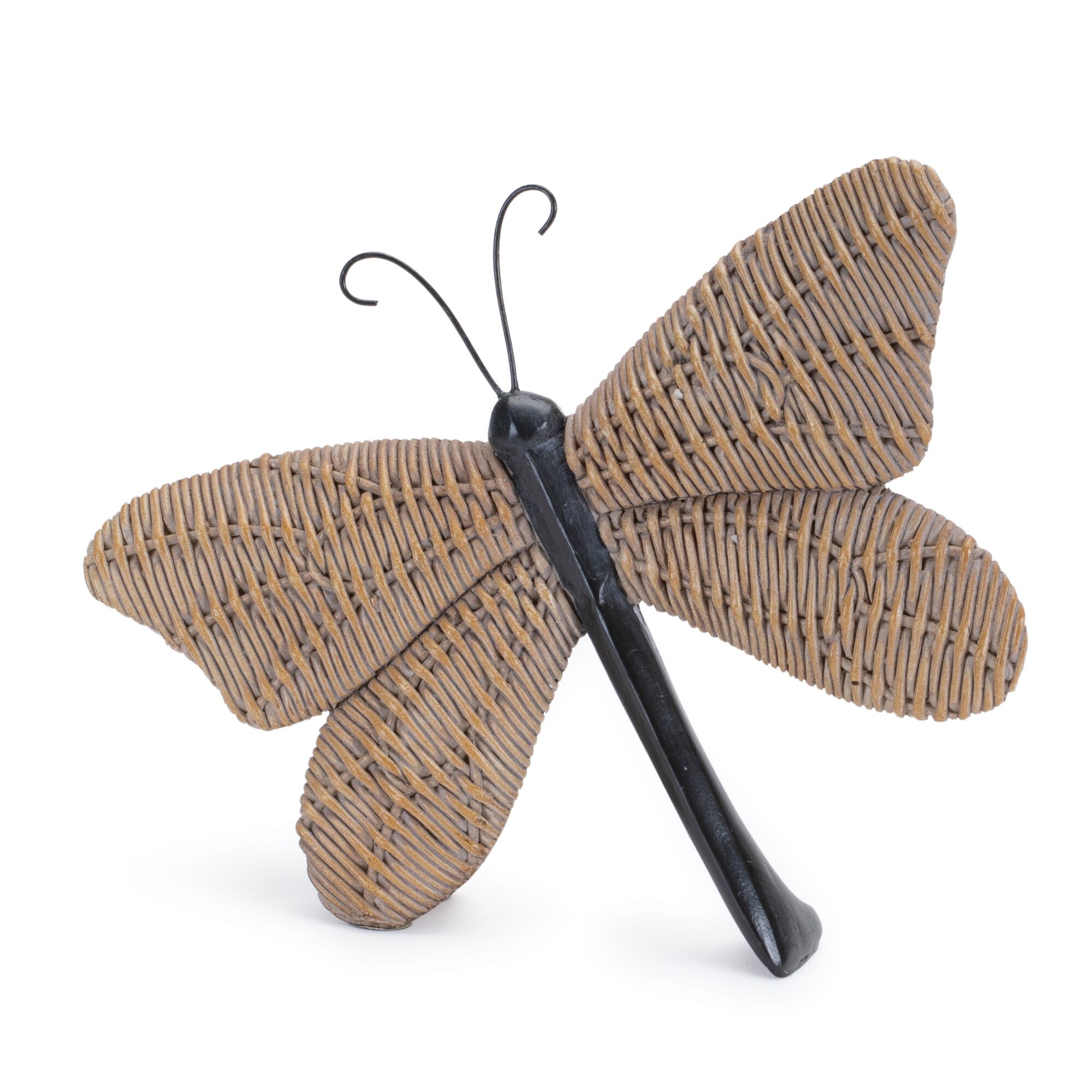 Wicker Design Butterfly and Dragonfly Shelf Sitter (Set of 4), BROWN/BLACK, alternate image number 2