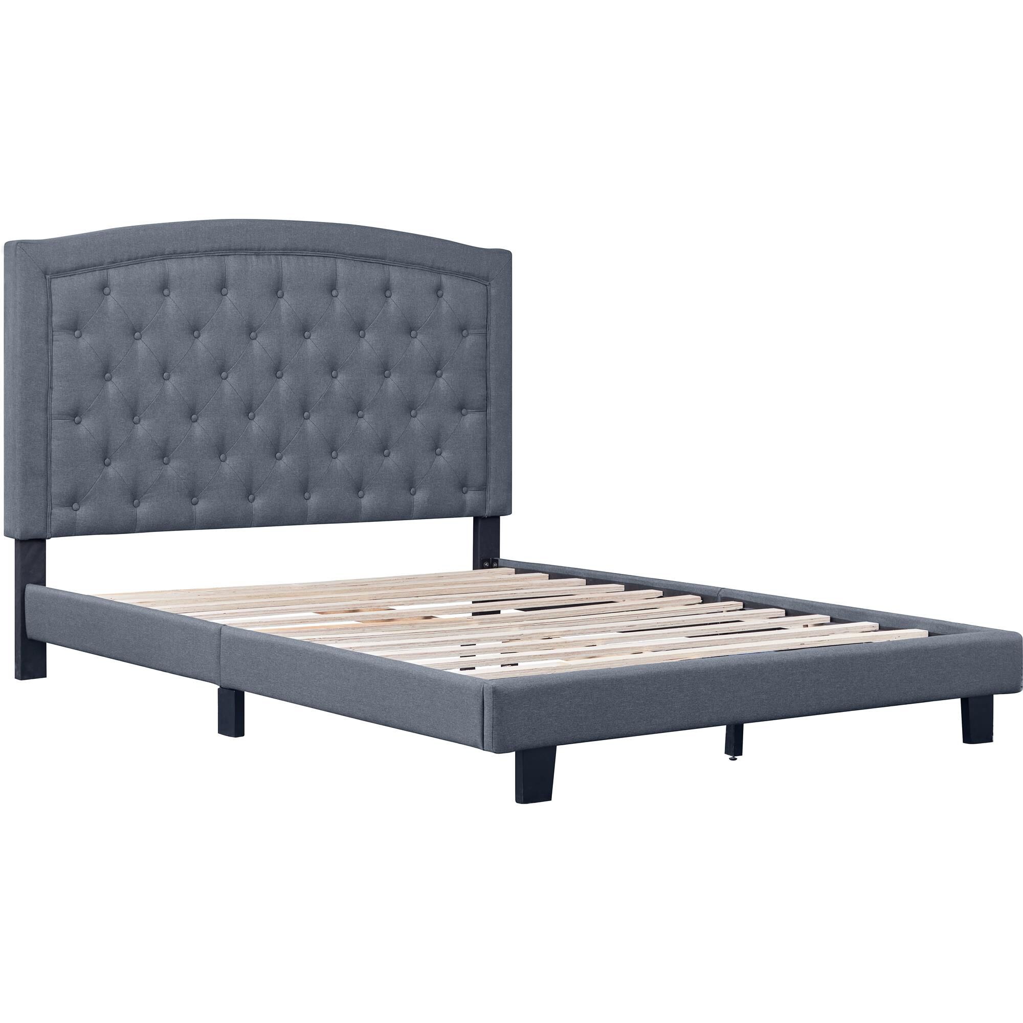 Carlisle Platform Bed, Gray, Queen, GRAY, alternate image number 4