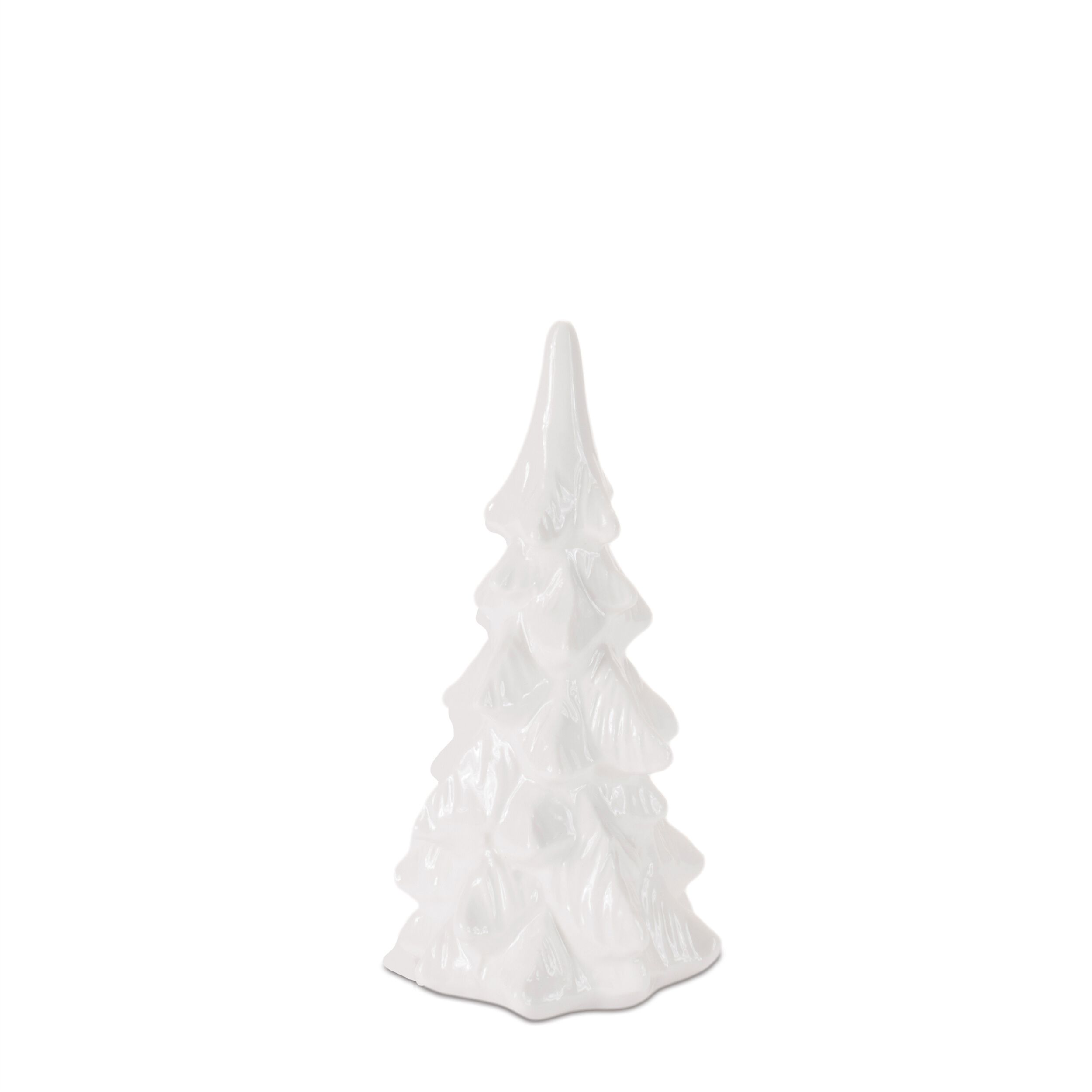 Glossy Ceramic Christmas Trees (Set of 2), WHITE, alternate image number 4