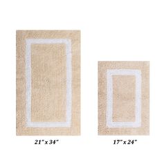Hotel Collectionis Bath Mat Rug 2 Piece Set (17" x 24" | 21" x 34")