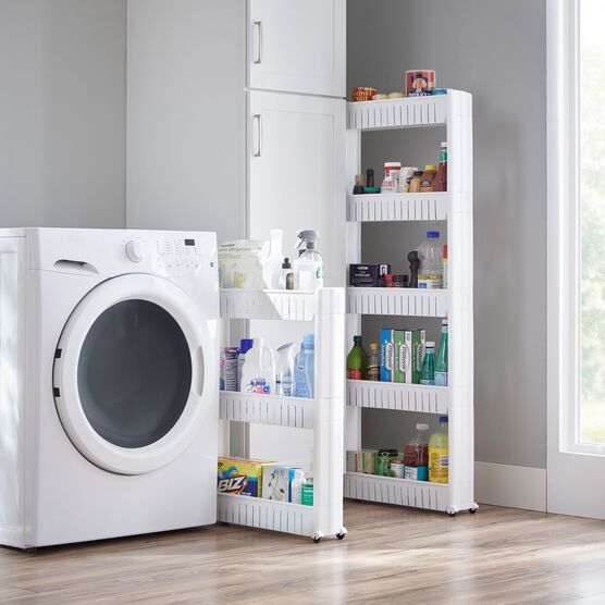 My Homeâ„¢ Slim Slide-Out 5-Tier Pantry, WHITE, hi-res image number null