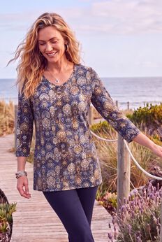 Suprema® 3/4 Sleeve V-Neck Tee