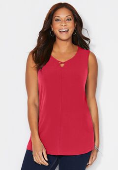 Plus Size Dressy Red Tops