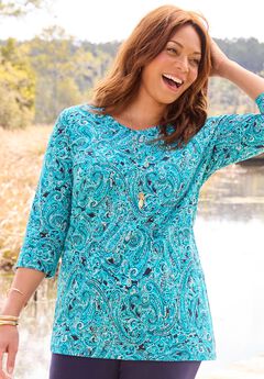 Suprema® 3/4 Sleeve V-Neck Tee