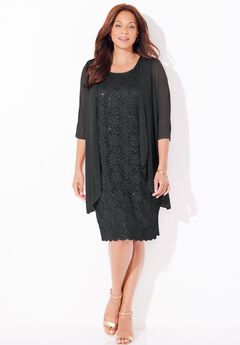 Sparkling Lace Jacket Dress