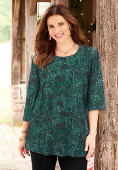 Easy Fit 3/4-Sleeve Scoopneck Tunic