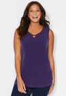Crisscross Timeless Tunic Tank, DEEP GRAPE, hi-res image number null