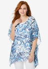 Caftan Top, BLUE PAINTERLY PAISLEY, hi-res image number null