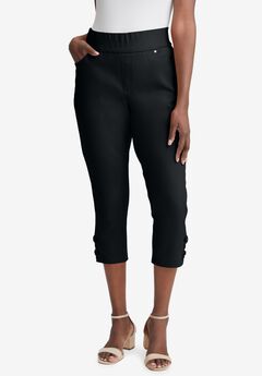 Comfort Waist Stretch Denim Lace-Up Capri