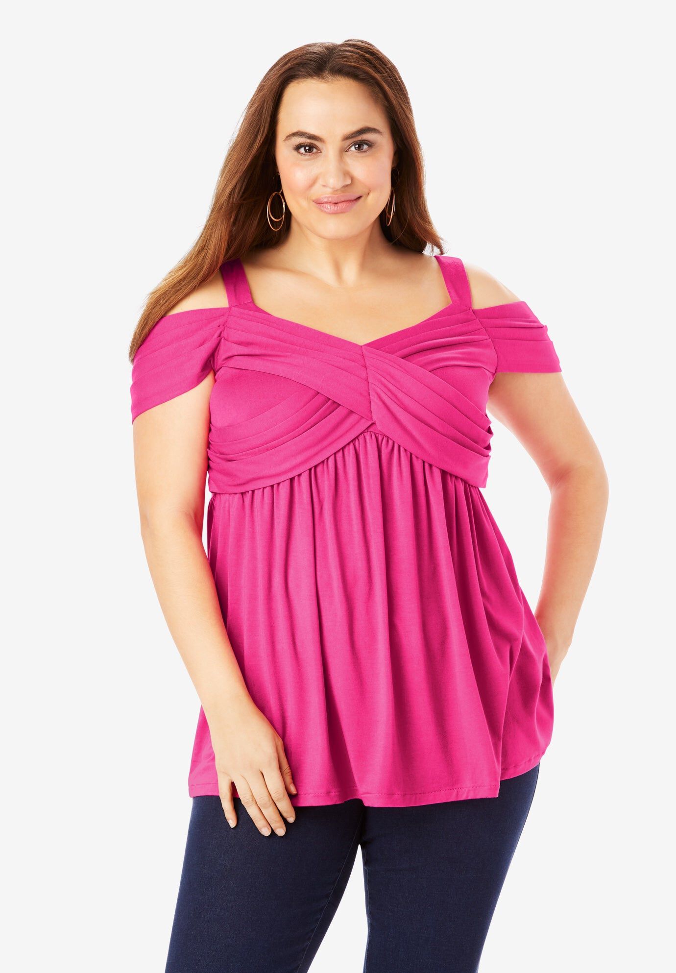 plus size pink dressy tops