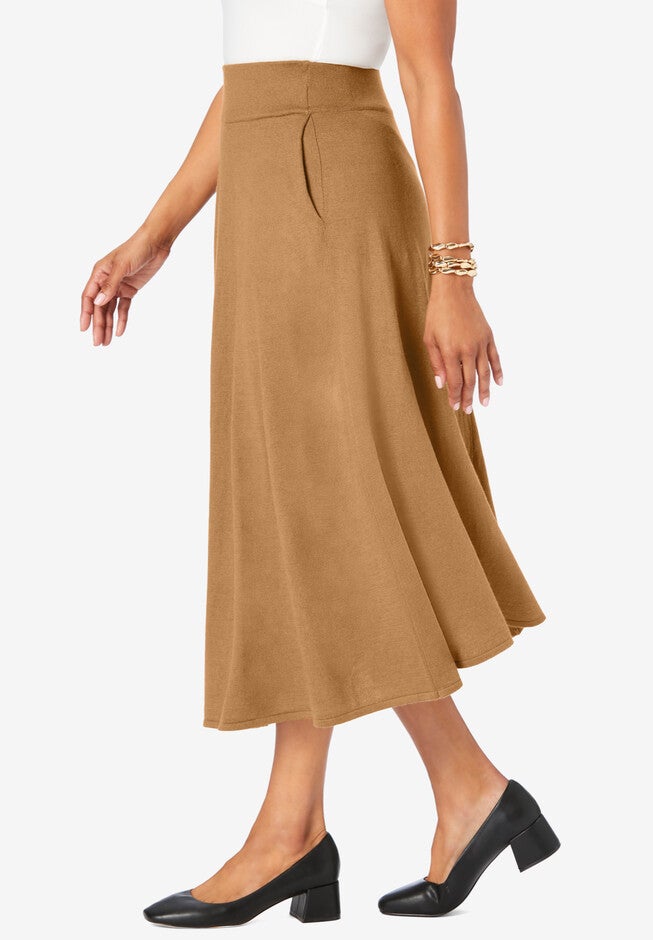 A-Line Cashmere Skirt, , alternate image number null