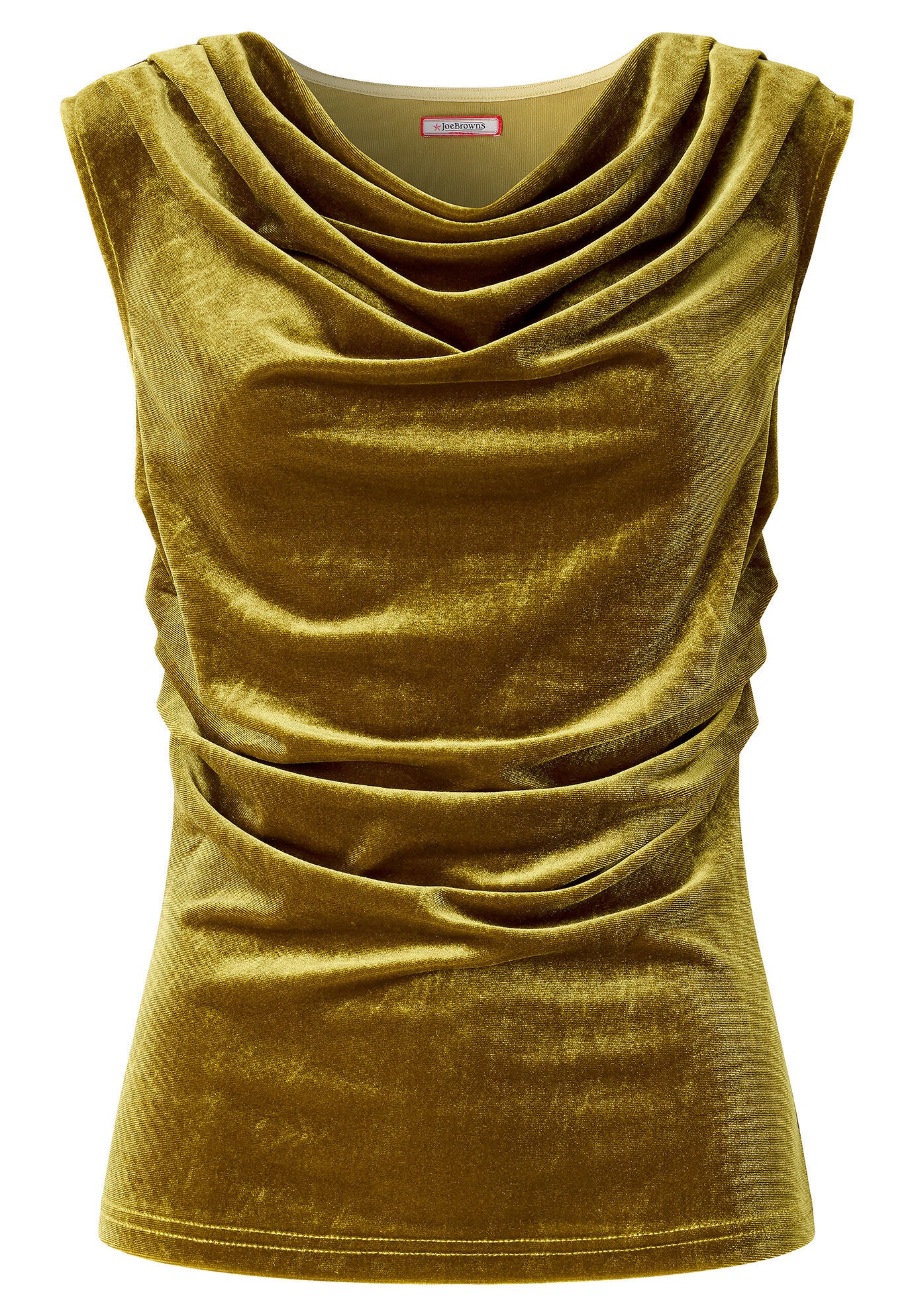 Velvet Cowlneck Top, CHARTREUSE, alternate image number 3