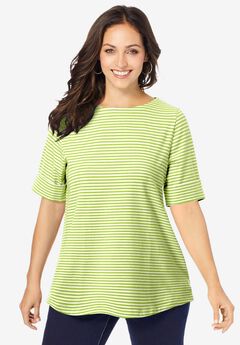 Stretch Cotton Cuff Tee