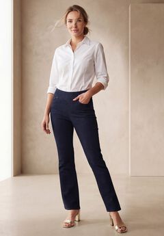 Comfort Waist Stretch Denim Straight-Leg Jean