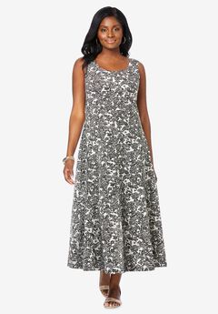Stretch Cotton Tank Maxi Dress