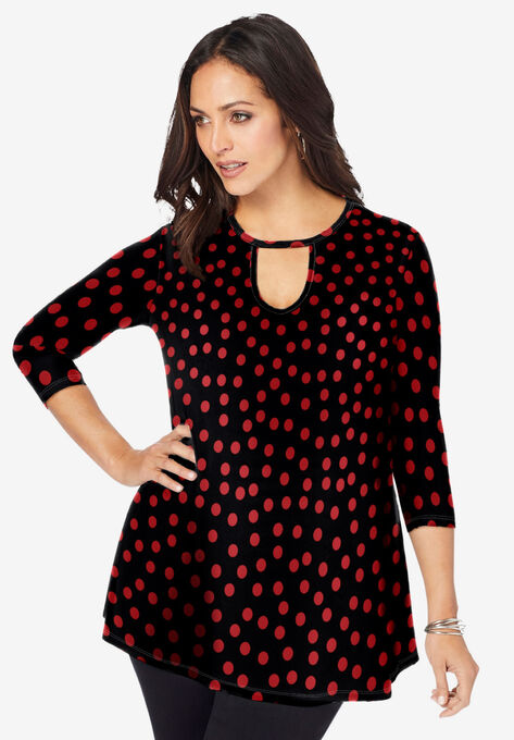 Keyhole Swing Tunic, RED DOT, hi-res image number null