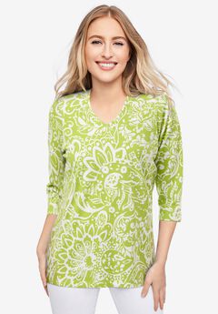 Stretch Cotton V-Neck Tee