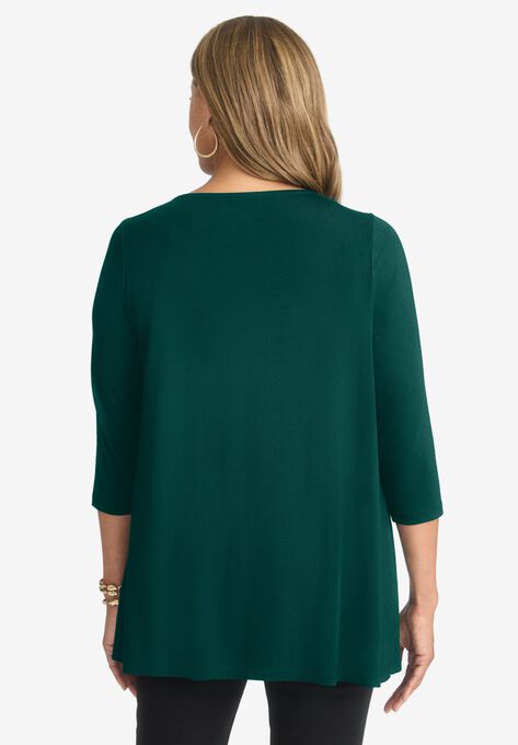 Twist-Front Trapeze Tunic, , on-hover image number null