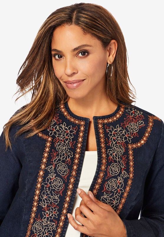 Jessica London Womens Plus Size Shawl Collar Topper Jacket