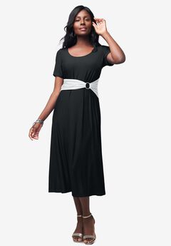 Buckle Midi Dress