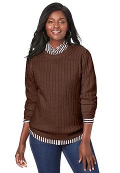 Cable Crewneck Sweater