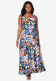 Stretch Cotton Tank Maxi Dress