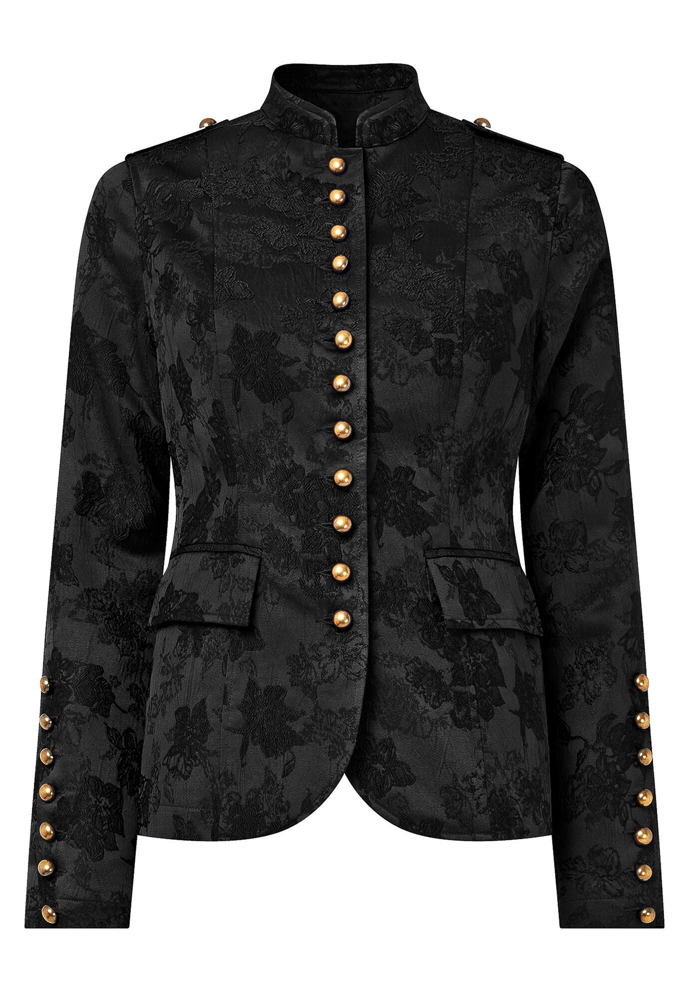 Refined Military Jacket, BLACK, alternate image number 5