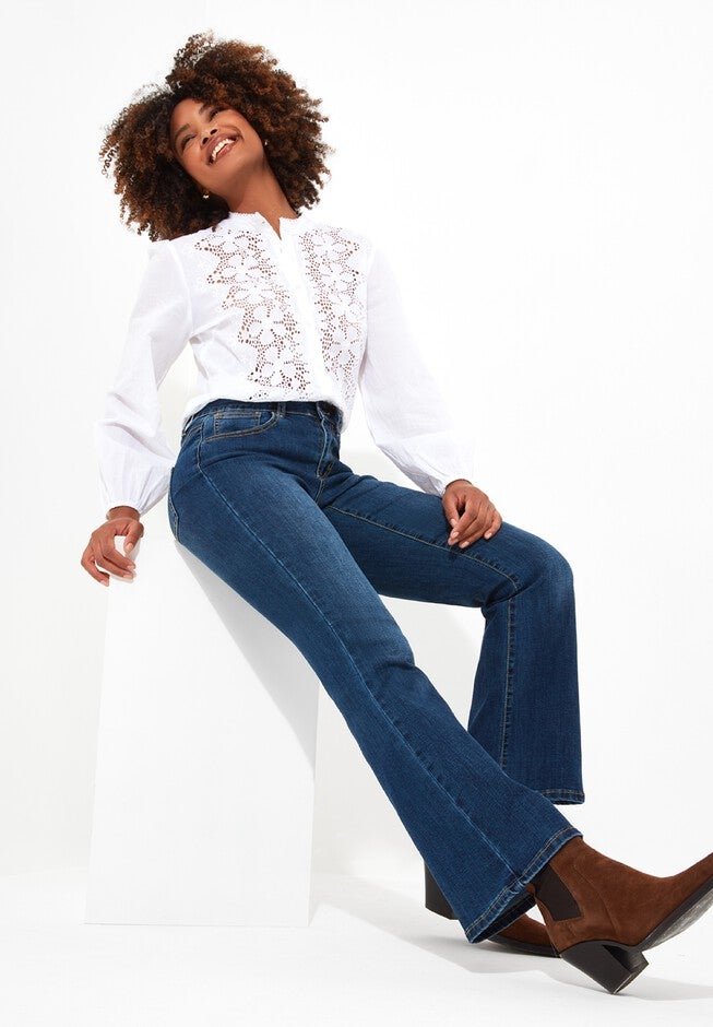 Stretch Denim Bootcut Jean, MEDIUM BLUE, hi-res image number null