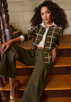 Fine Gauge Button-Front Cardigan