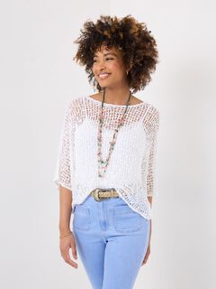 Popcorn Knit Pullover Sweater