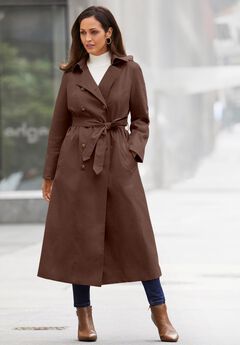 Double-Breasted Long Trench Raincoat