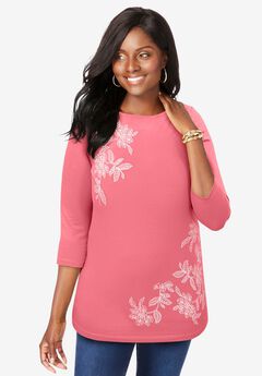 Stretch Cotton Boatneck Tunic