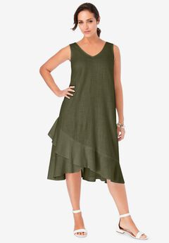 Linen Flounce Dress