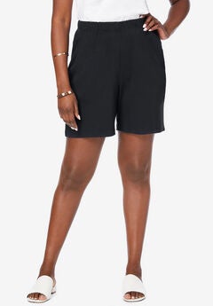 Plus Size Elastic Waist Shorts