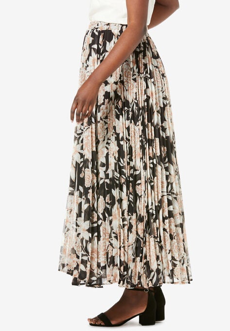 Pleated Maxi Skirt, , alternate image number null